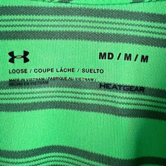 Under Armour Moisture Wicking Striped Polo with “Mi-Tech Tungsten Metals”‎ Patch - Picture 5 of 13